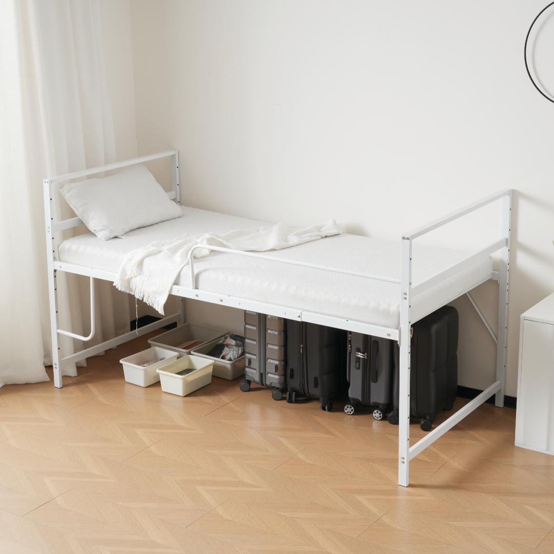 超人気【高さ110cm】ロフトベッド収納 北欧風 大人 一人暮らし　WHITE
