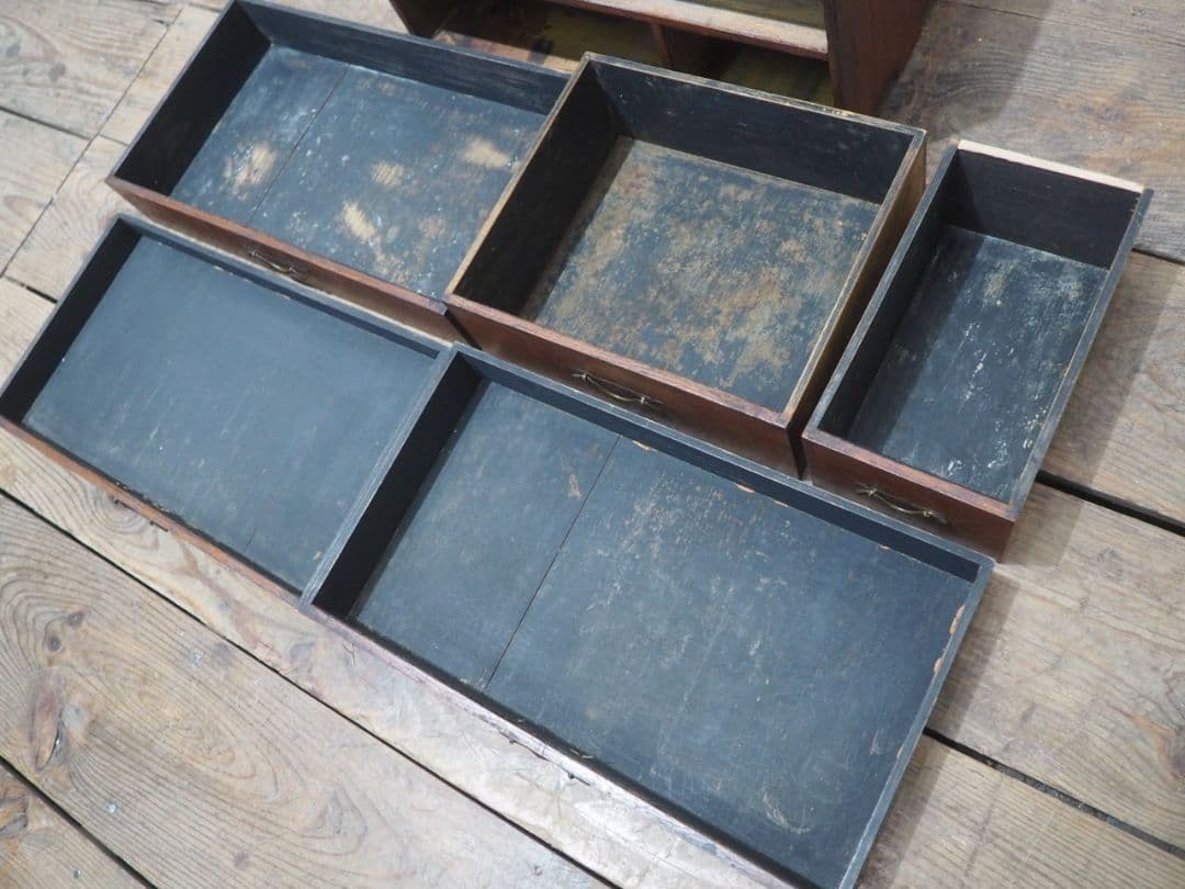 1268 アンティーク　小引き出し　収納棚　小物入れ　ケース　昭和レトロ　骨董