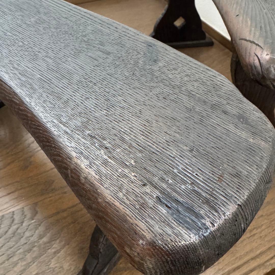 脇息 肘掛け 肘掛け 木製 透かし 2点 和風 家具 インテリア レトロ