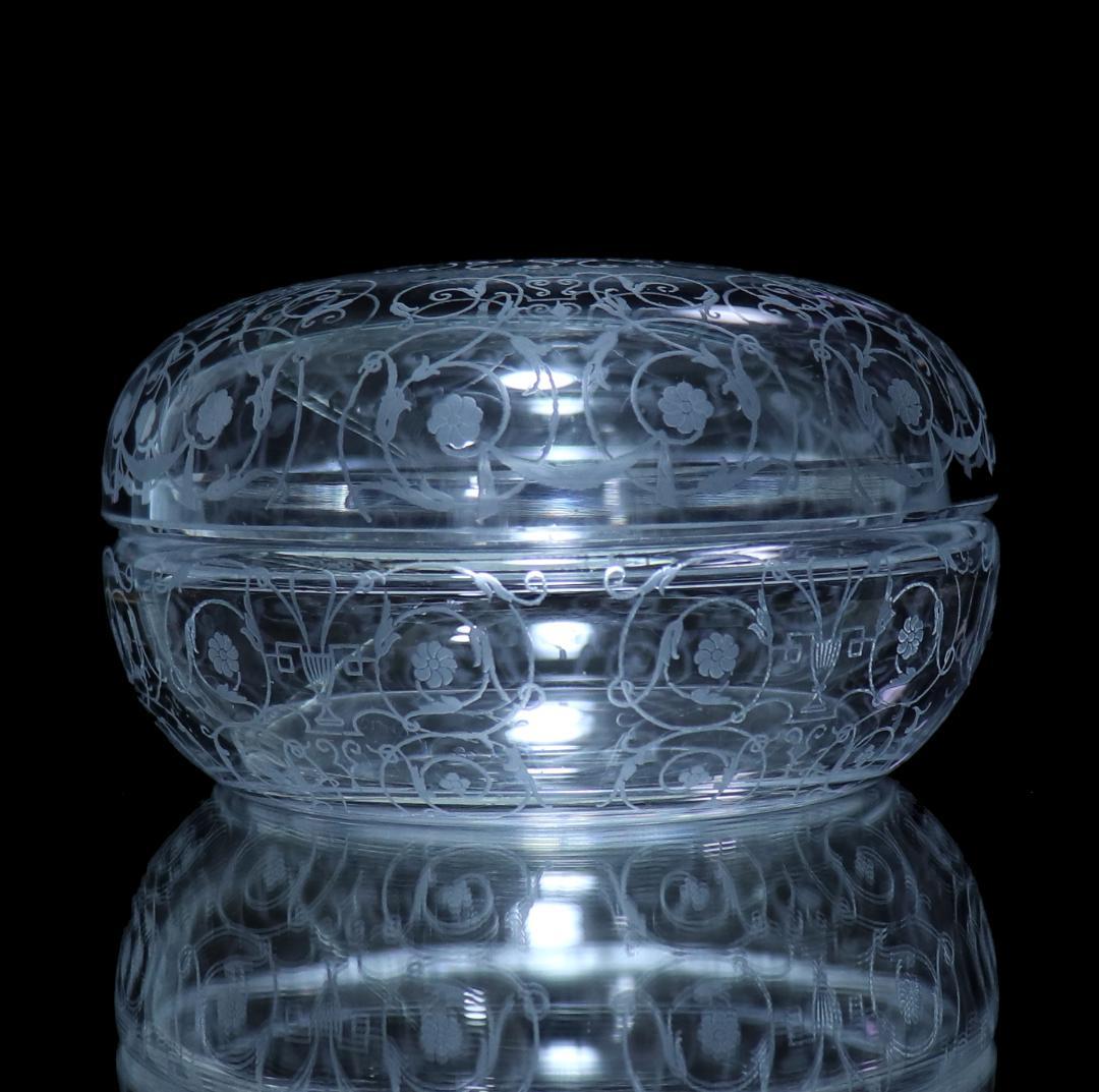 オールド・バカラ レアモデル唐草文様蓋物 小物入れボンボニエール ミケランジェロ