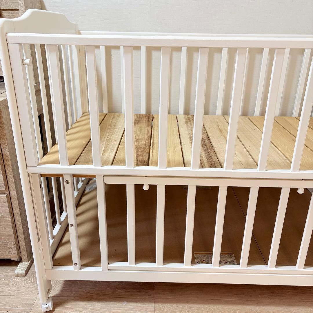 KATOJI ホワイト 木製 ベビーベッド 120×70 レギュラー
