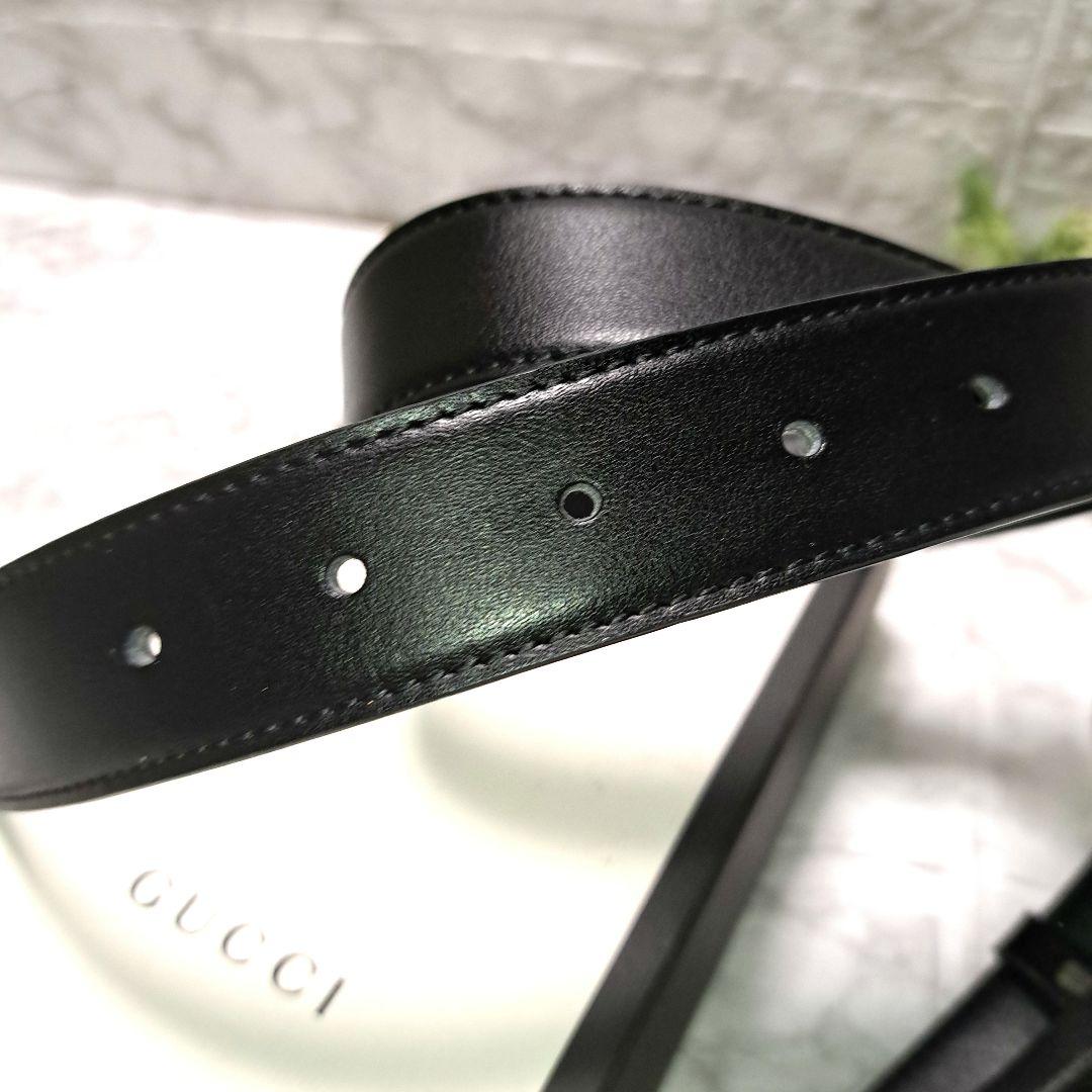 ✨️新品未使用✨️GUCCI グッチ　GGゴールドバックル　レザーベルトブラック