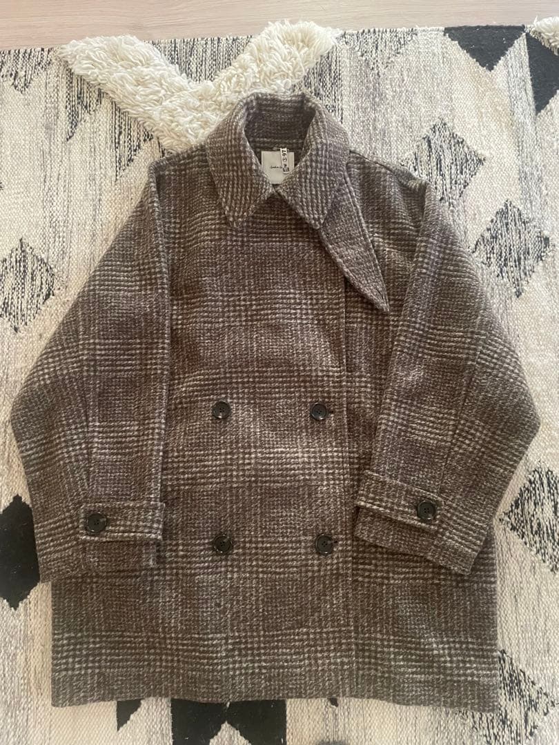 スピックアンドスパンWスライバーチェックハーフコート