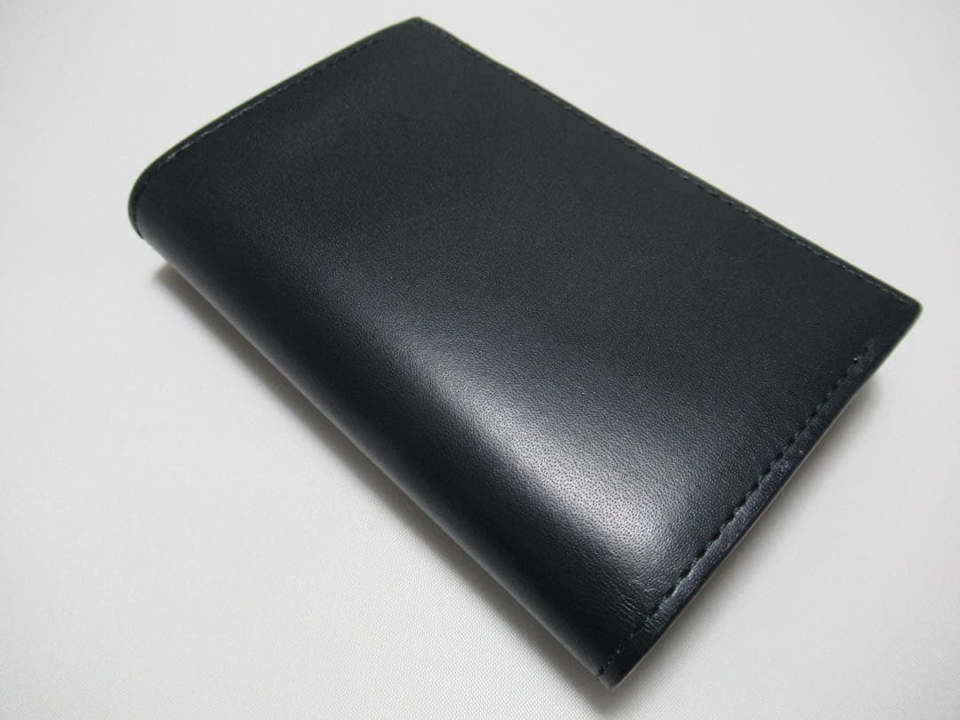 ポールスミス 新品！マーケトリーストライプラビット牛革名刺入れ カードケース 紺