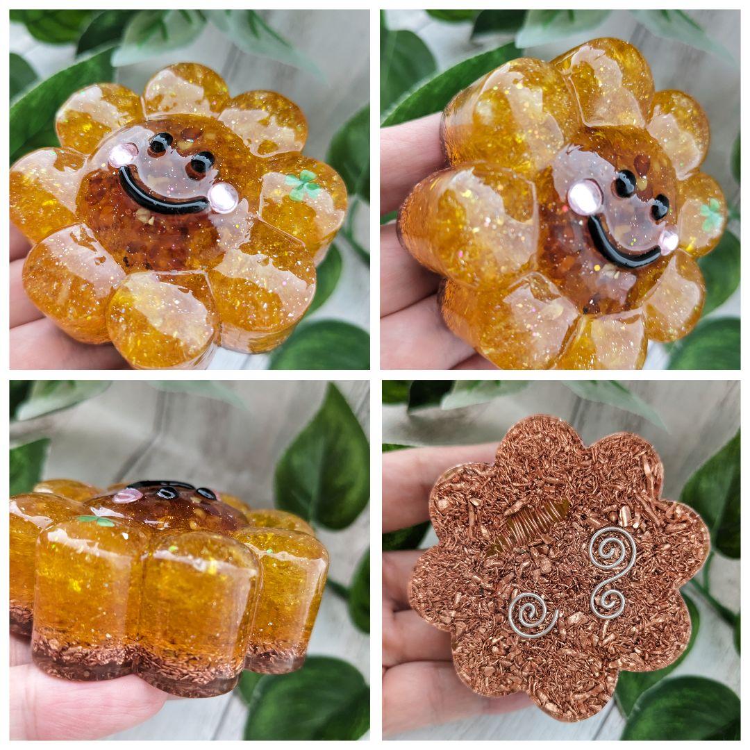 【やま】ひまわりカラーのお花ちゃん形オルゴナイト☆他８点