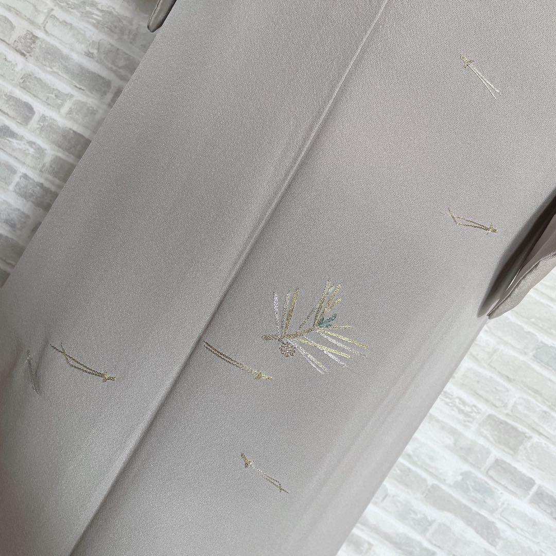 訪問着+長襦袢　フルセット　松葉散らし　手刺繍　着物　付け下げ　Q5