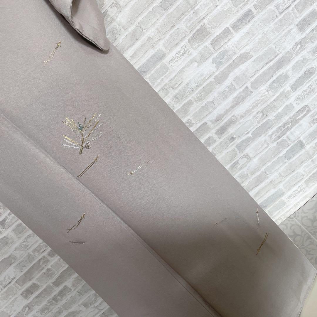 訪問着+長襦袢　フルセット　松葉散らし　手刺繍　着物　付け下げ　Q5