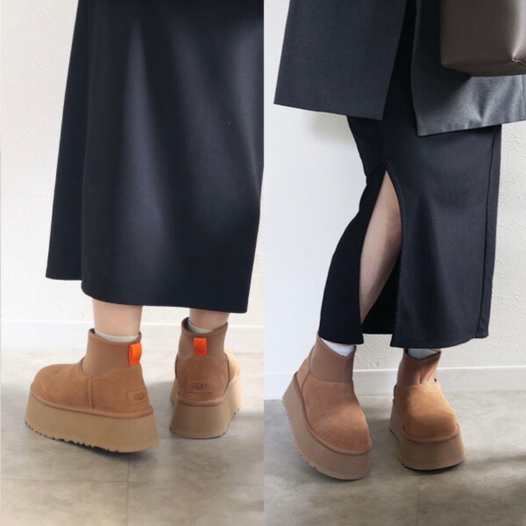 UGG アグ ミニ ディッパー ムートンブーツ ショート丈 靴 厚底 スエード