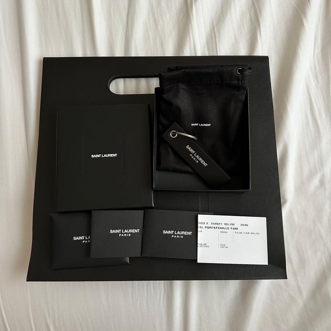 SAINT LAURENT ブラックレザー キーリング