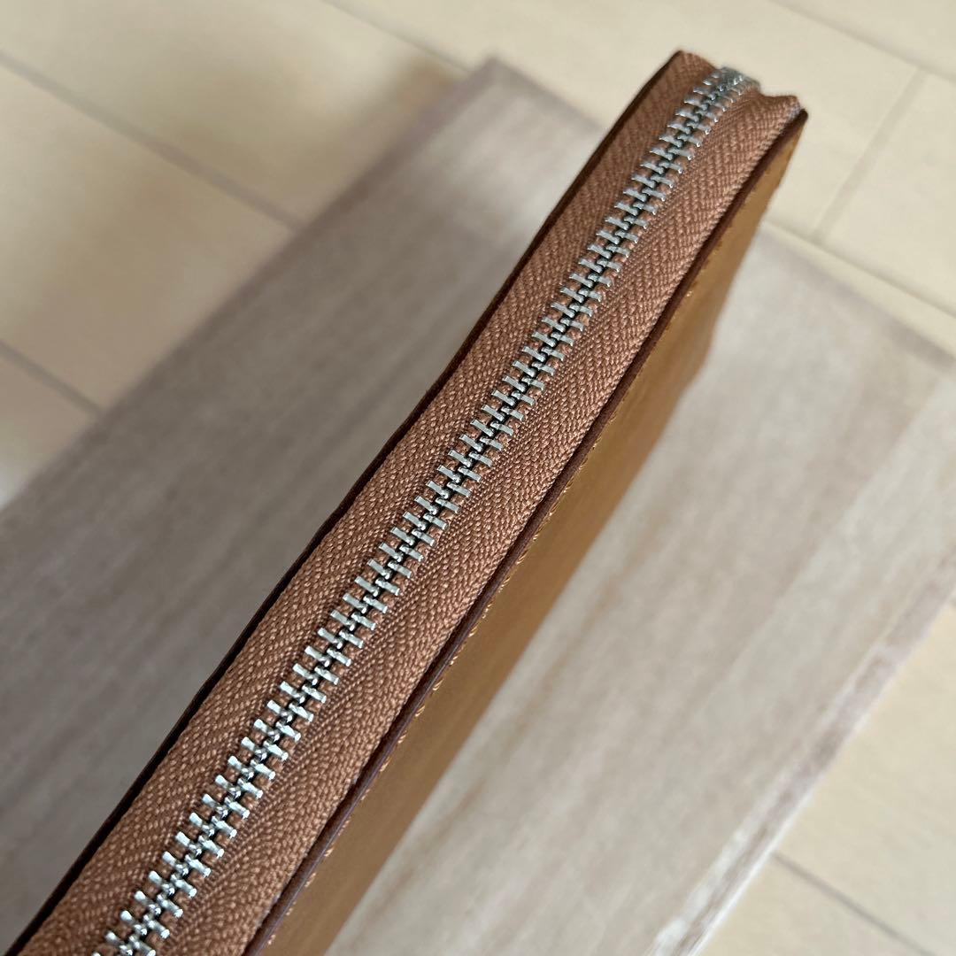 4本挿　ラウンドジップペンケース　レザーペンケース　ヌメ革　バハギア　似　手縫い