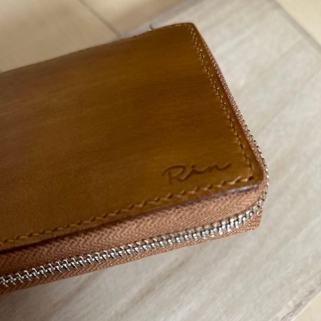 4本挿　ラウンドジップペンケース　レザーペンケース　ヌメ革　バハギア　似　手縫い