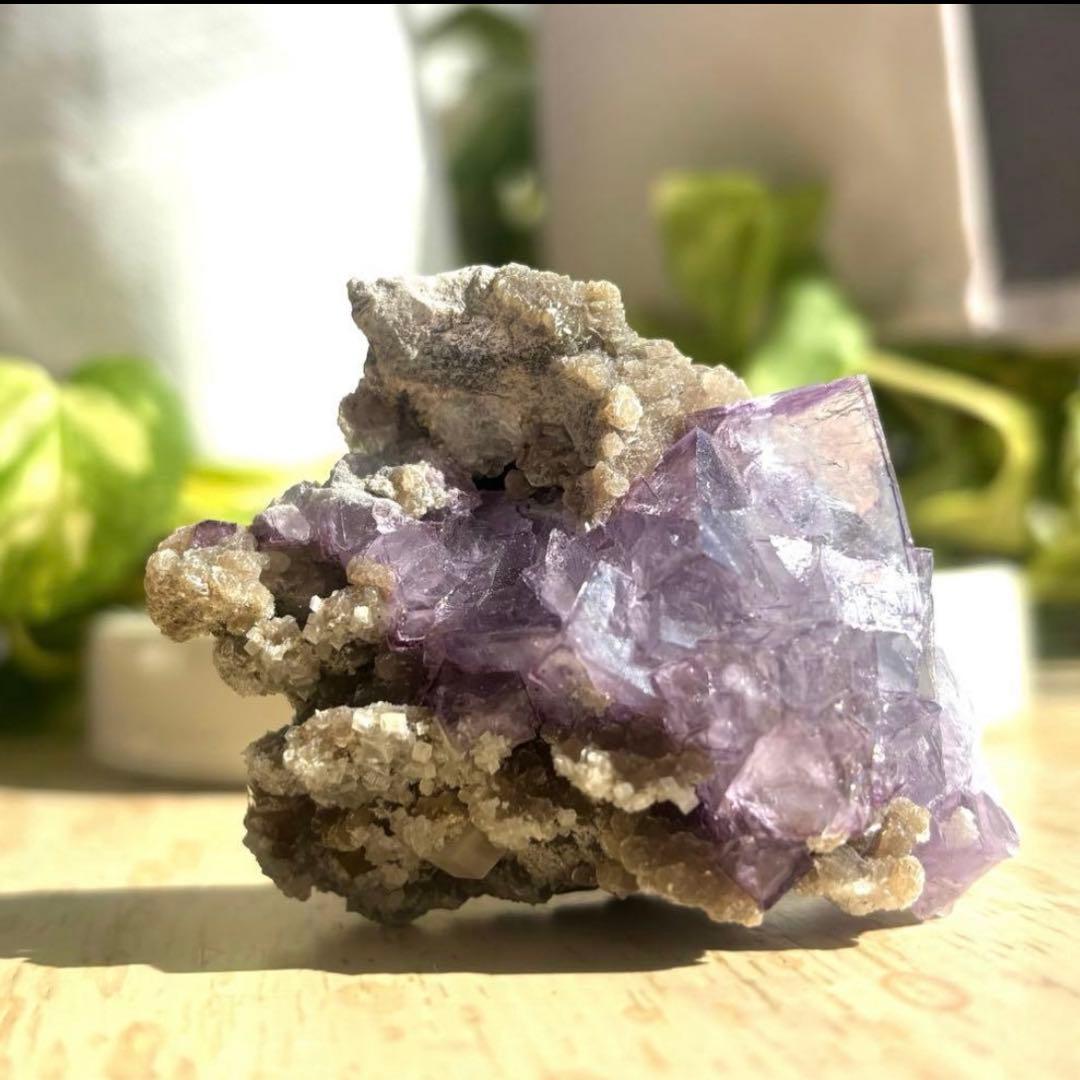 中国　ヤオガンシャン産　ブルー　パープル　フローライト　原石　鉱物標本