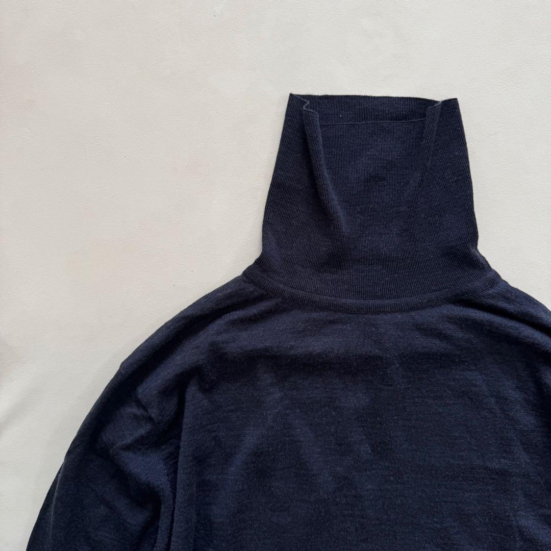 【美品✨】ジョンスメドレー タートルネック ニット ハイゲージ グレー 英国製