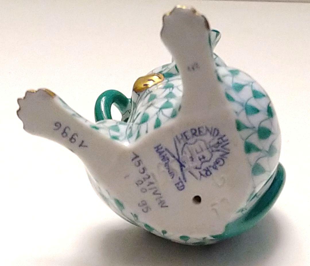 ヘレンド フィギュリン 干支 ネズミ グリーン 1996年