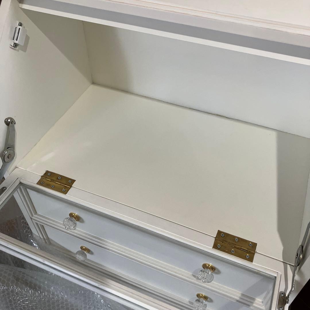 ガラスキャビネット【アンティーク調】【引出し付き】