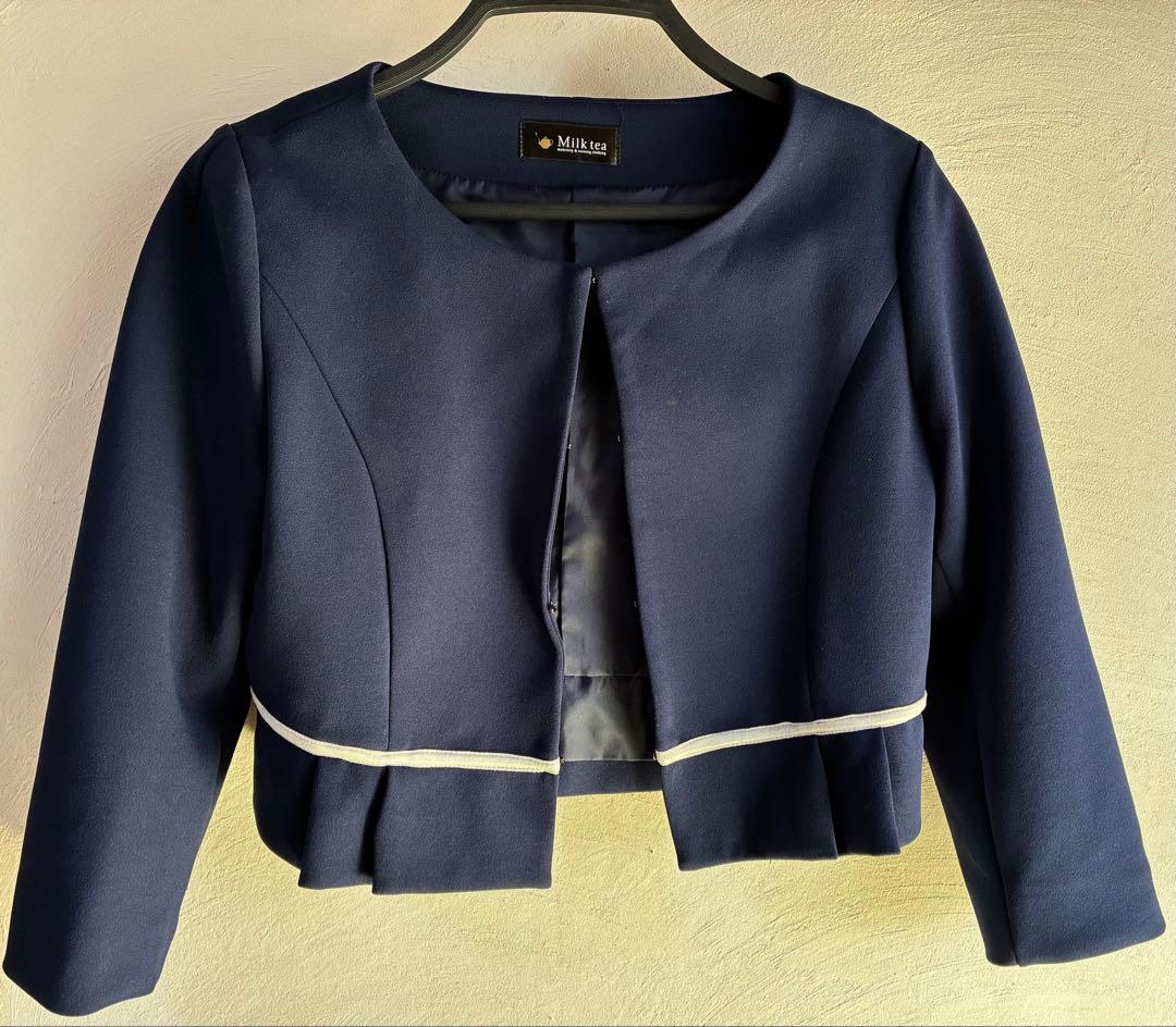 Milk tea マタニティ ワンピース ジャケットセット ネイビー　フォーマル