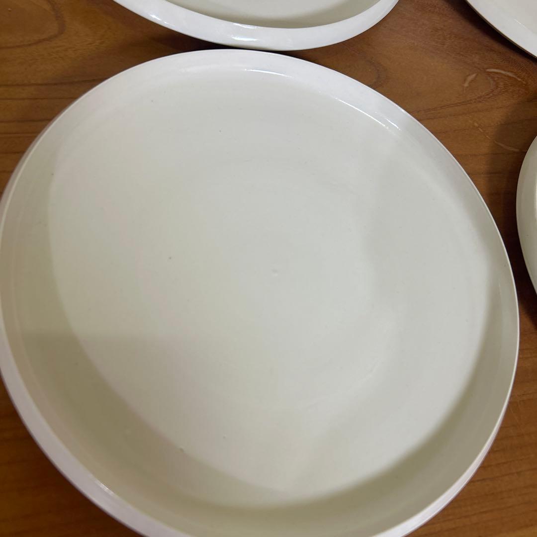 【美品】岩田哲宏　エッジプレート　白　8寸　24cm 4枚セット販売　1点チップ
