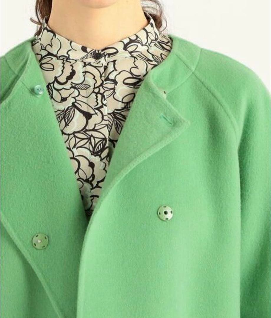 TOMORROWLANDトゥモローランドウールビーバーメルトンビッグカラーコート