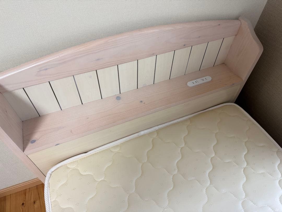 収納付ベッド セミシングル 電源付 Reineすのこ マットレス付