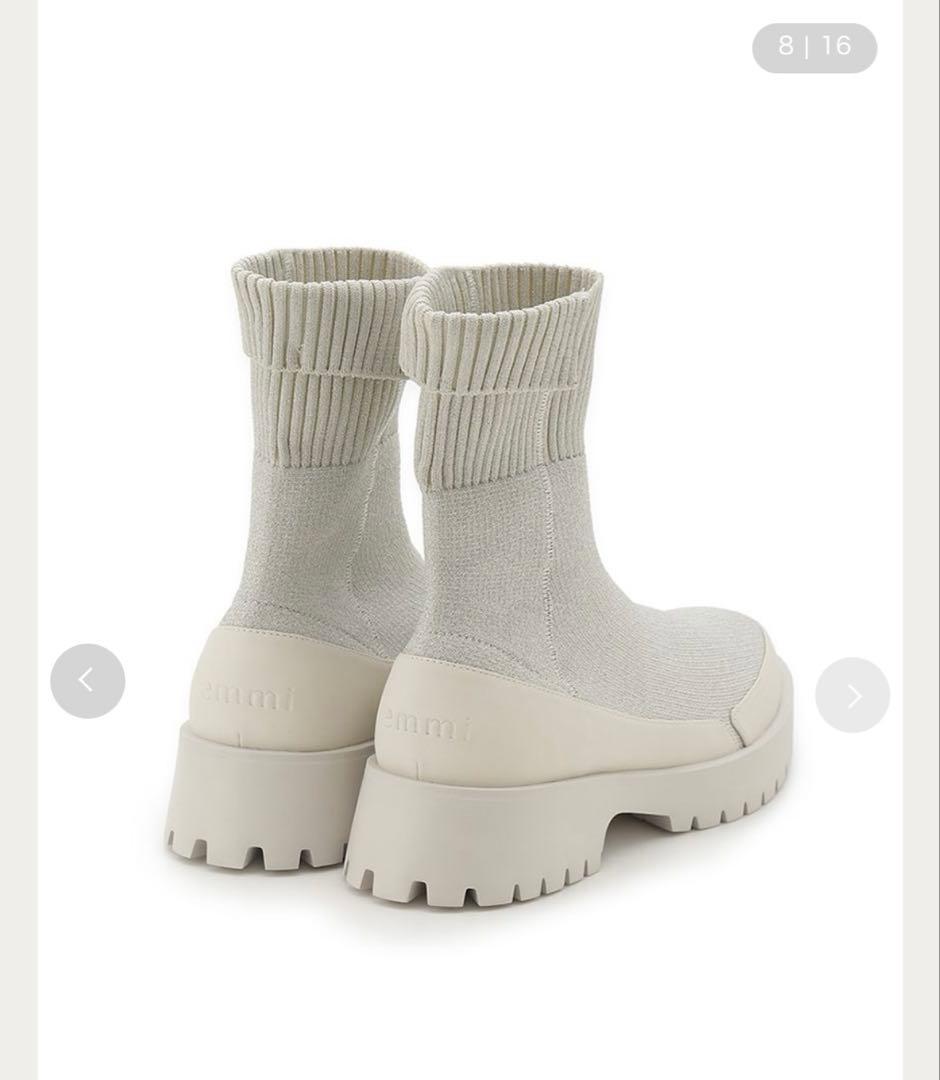 emmiecoニットブーツ　SLV 23cm