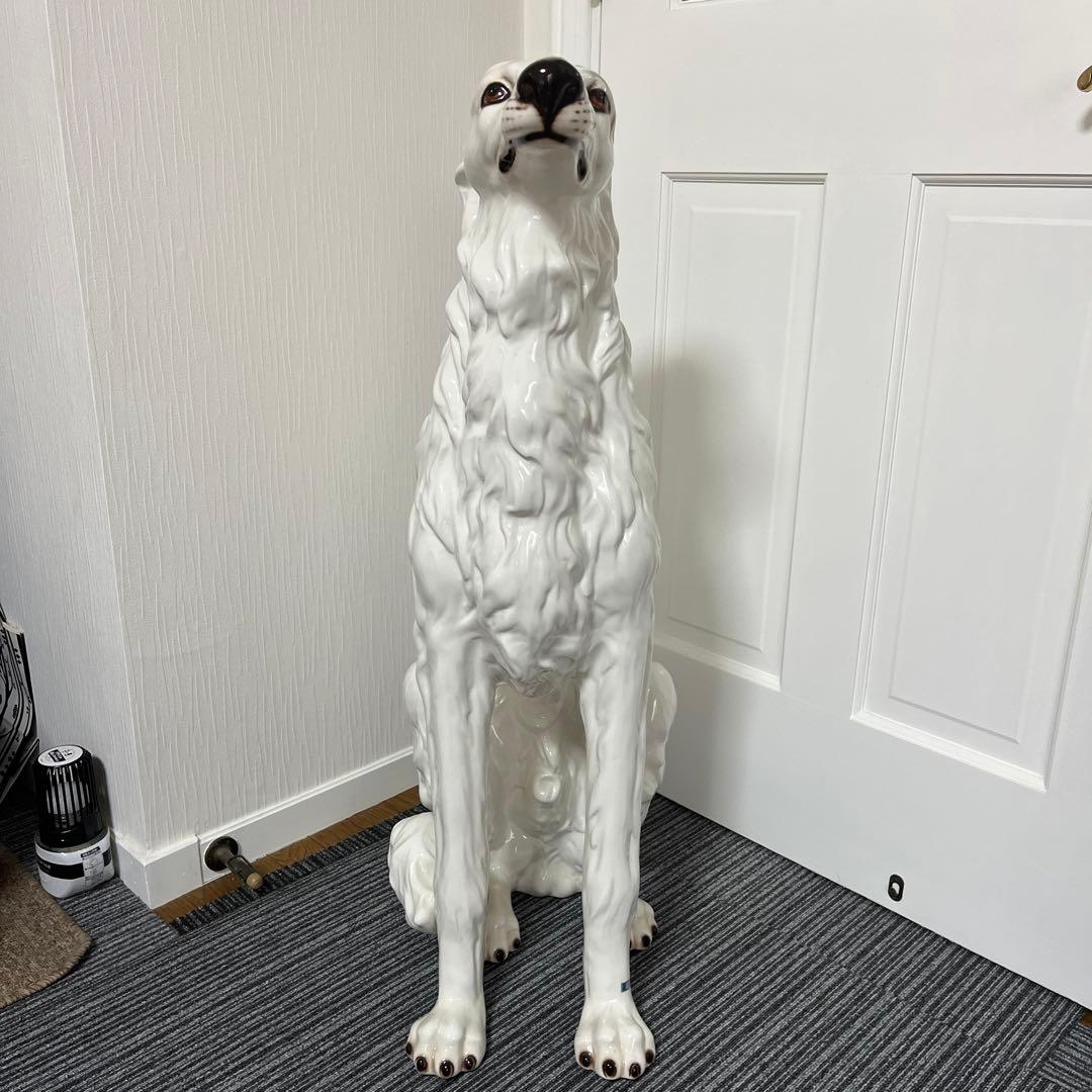 【美品】イタリー製　犬　置物　陶器　オブジェ　ガーデニング⭐︎引取限定⭐︎