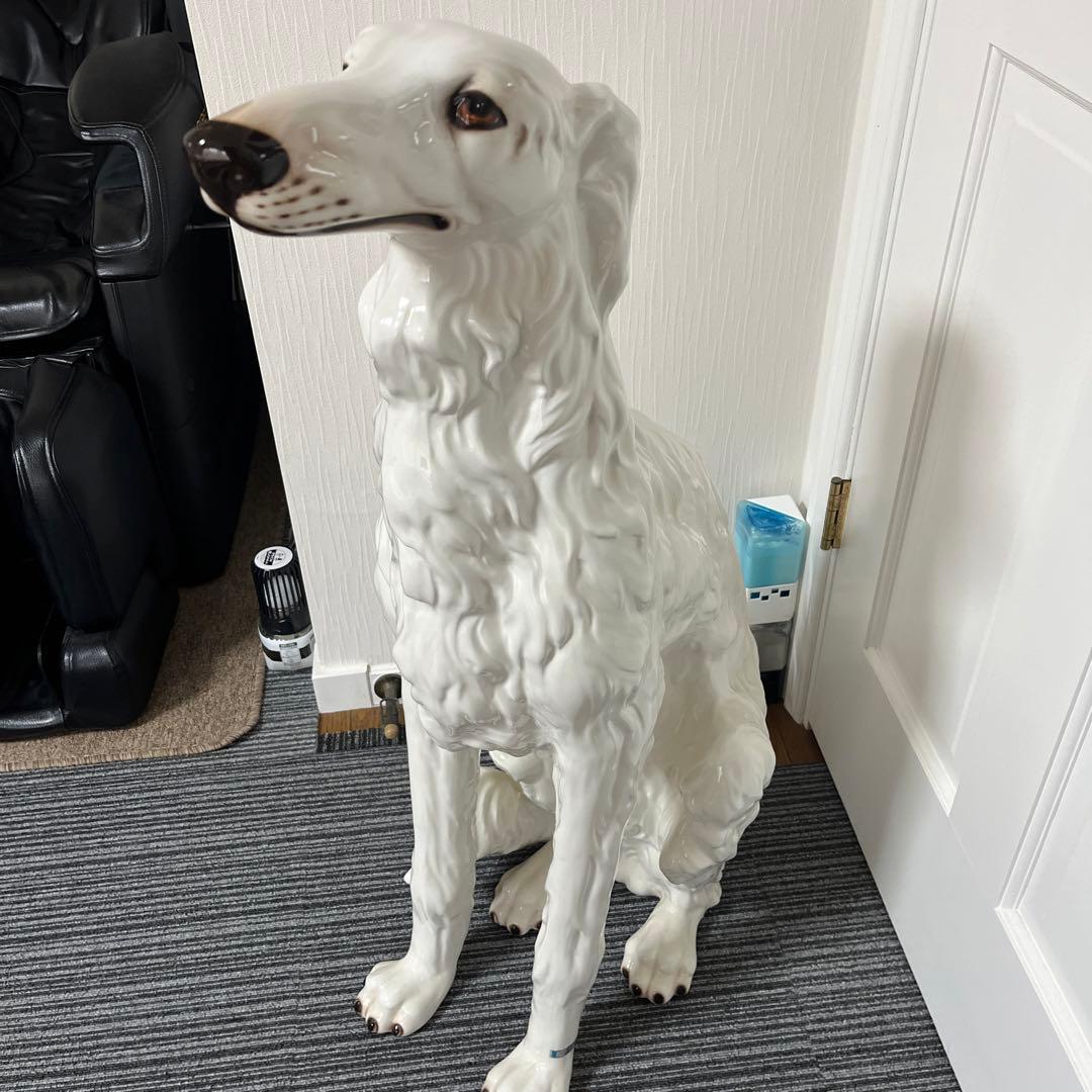 【美品】イタリー製　犬　置物　陶器　オブジェ　ガーデニング⭐︎引取限定⭐︎