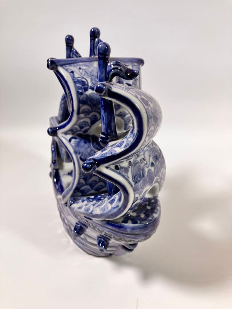 九谷焼　蘭船置物