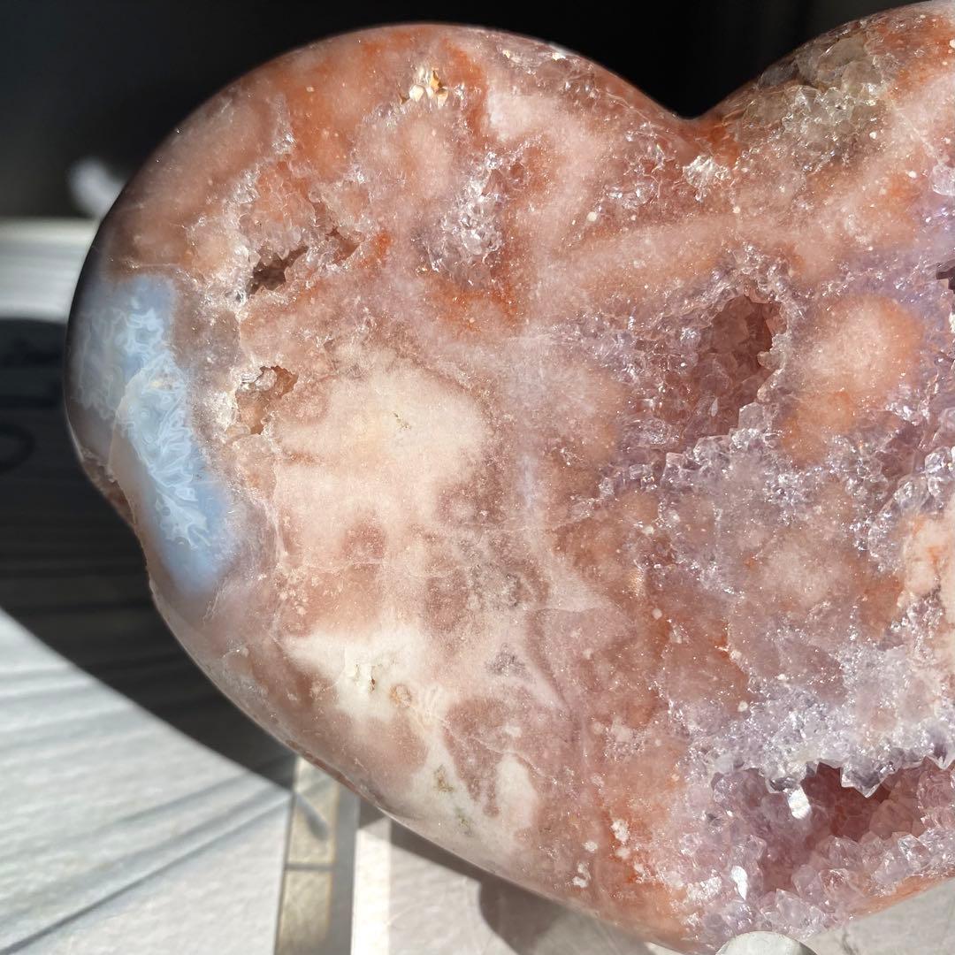 ★特価【 高品質 コレクション級 ピンクアメジスト アルゼンチン産 原石 ハート