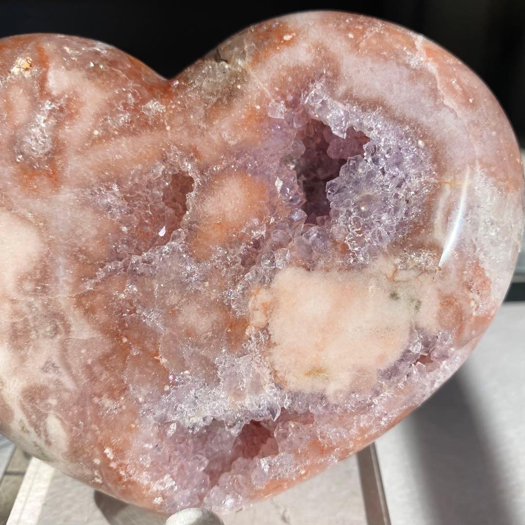 ★特価【 高品質 コレクション級 ピンクアメジスト アルゼンチン産 原石 ハート