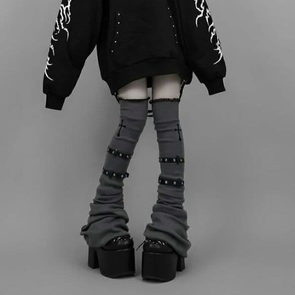 DimMoire ディムモアール 十字の誓いニーハイウォーマー Gray