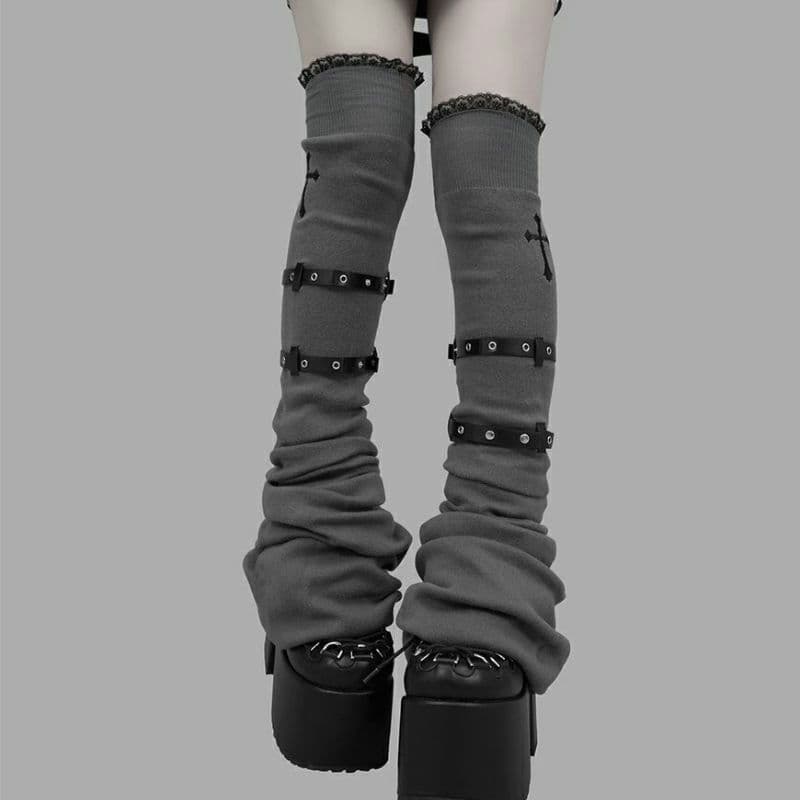 DimMoire ディムモアール 十字の誓いニーハイウォーマー Gray