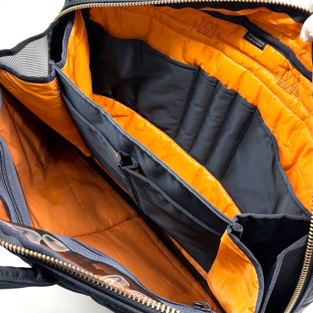 【極美品】ポーター タンカー 2way ブリーフケース ナイロン アイアンブルー