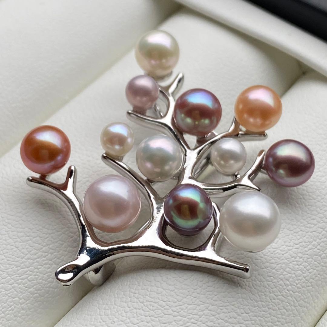 本真珠　淡水無核パール両用ブローチ/ネックレストップ　小粒多彩BL042