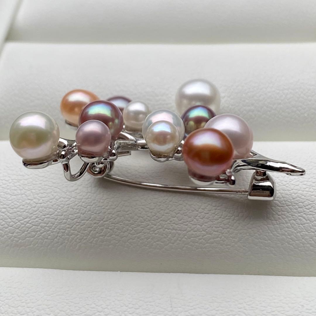 本真珠　淡水無核パール両用ブローチ/ネックレストップ　小粒多彩BL042
