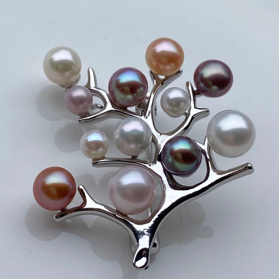 本真珠　淡水無核パール両用ブローチ/ネックレストップ　小粒多彩BL042