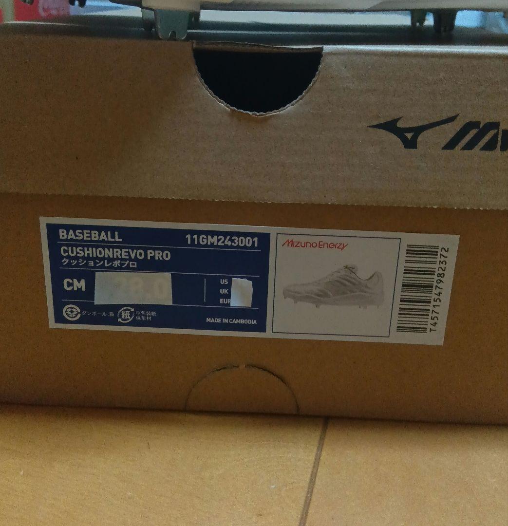 Mizuno 　ミズノプロ　試し履き数分の美品　スパイク・シューズ　白　公式野球