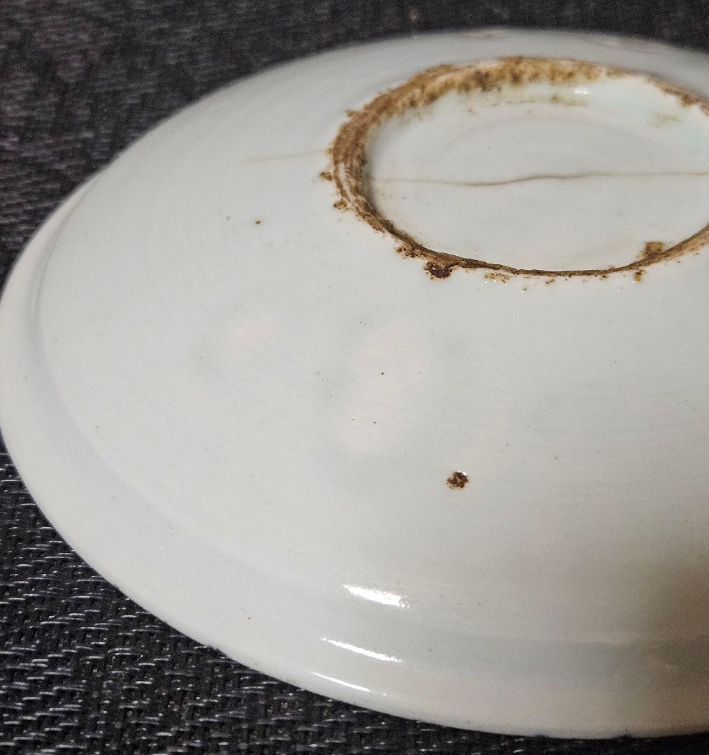 【本物保証❗️】江戸時代初期　初期伊万里　染付　山水帆掛舟渡り鳥図14.1cm皿