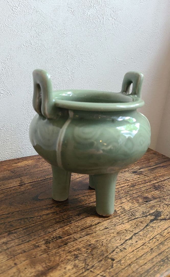 《美品》青磁三足香炉