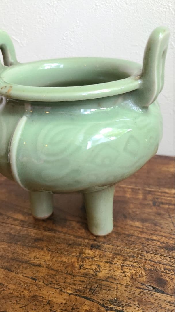 《美品》青磁三足香炉
