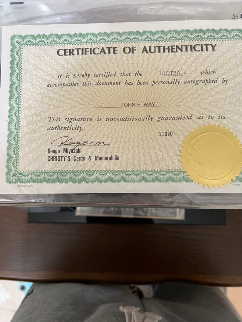 【NFL】JOHN ELWAY 直筆シルバーサインボール専用ケース入りCOA付き