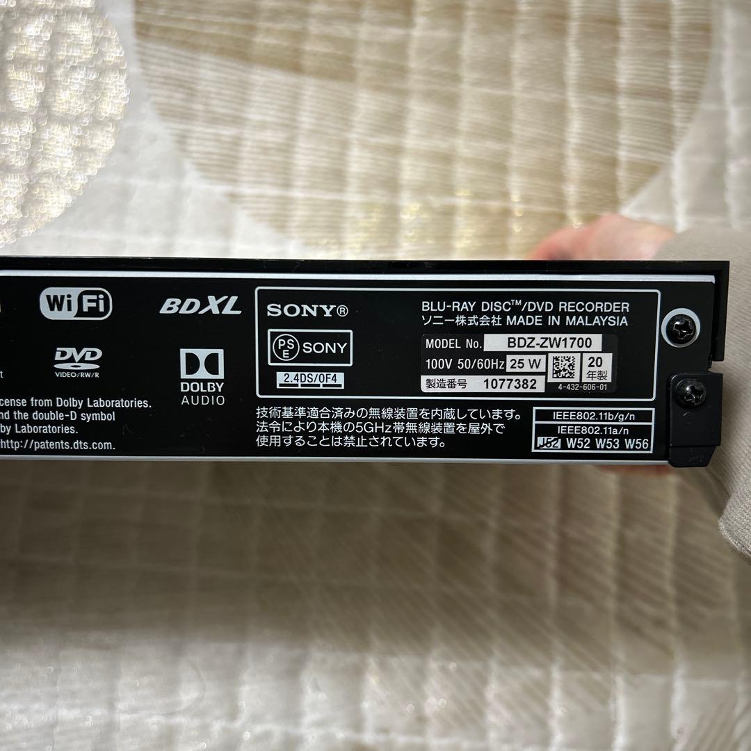 SONY 4K ブルーレイレコーダー BDZ-ZW1700
