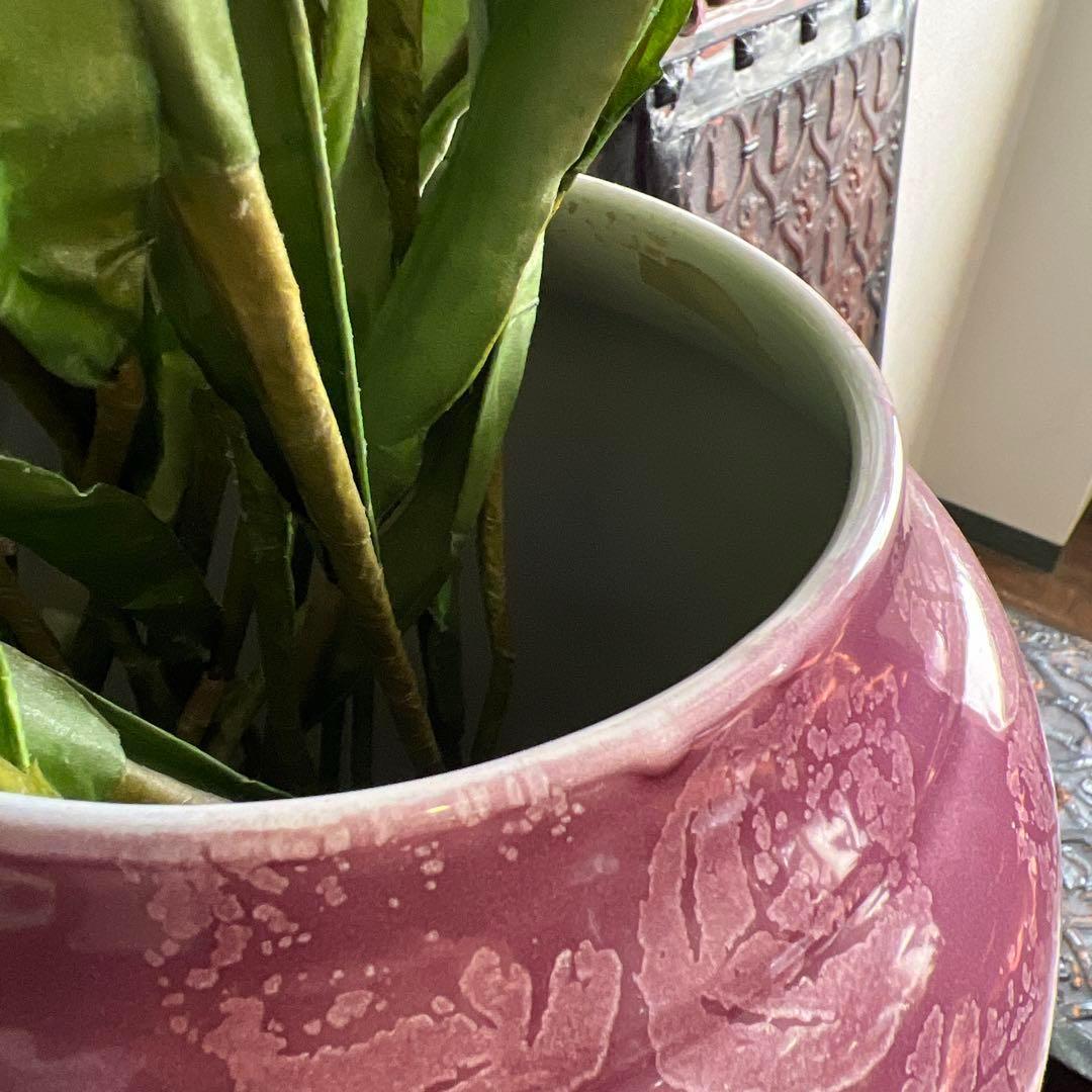 k247 存在感のある大型フラワーベース マゼンタ色のエレガントな花瓶 ローズ