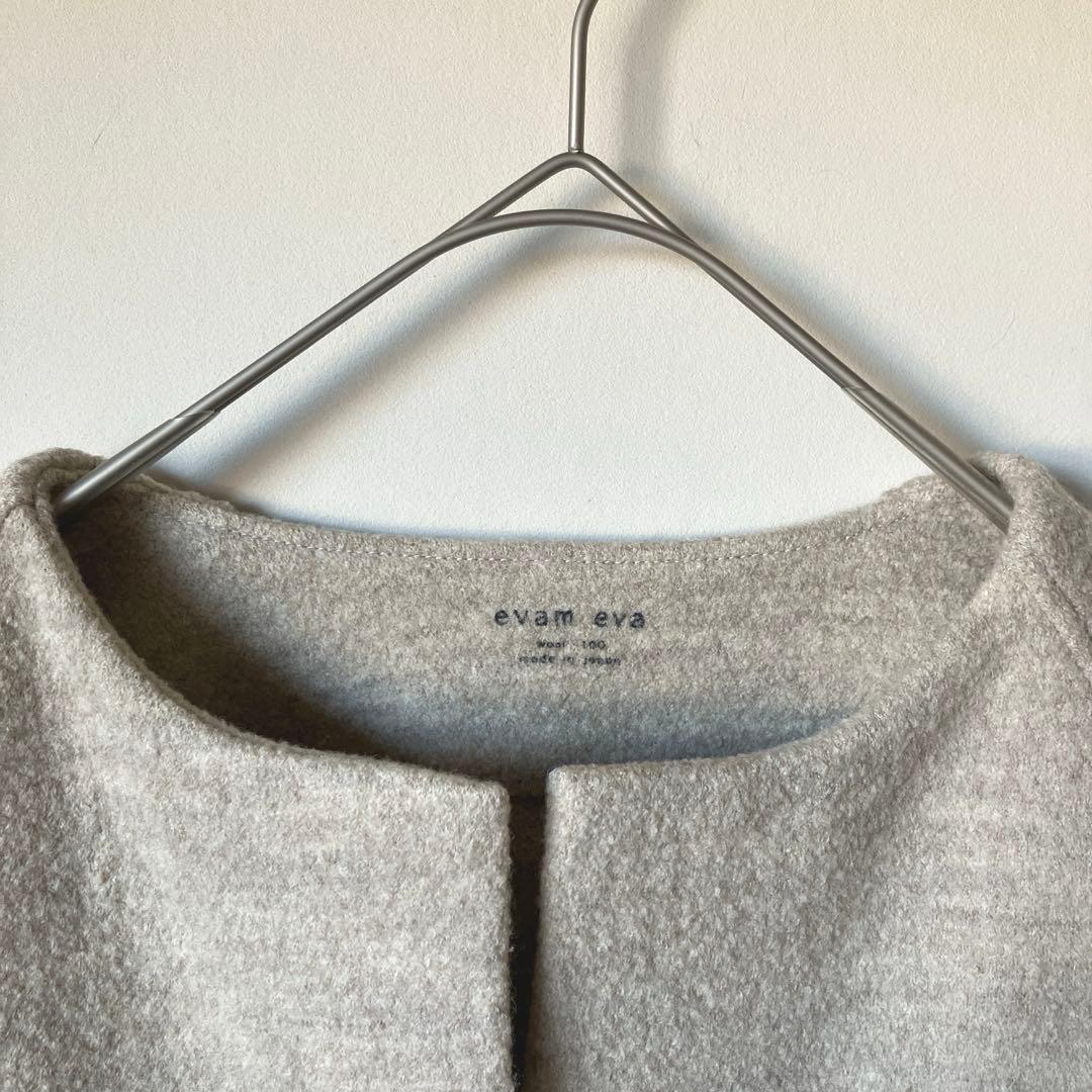 evam eva プレスウールノーカラーコート　ヨーガンレール　中川政七商店