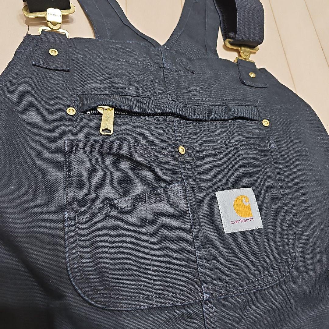 Carhartt カーハート Wニー オーバーオール USA企画 美品 ブラック