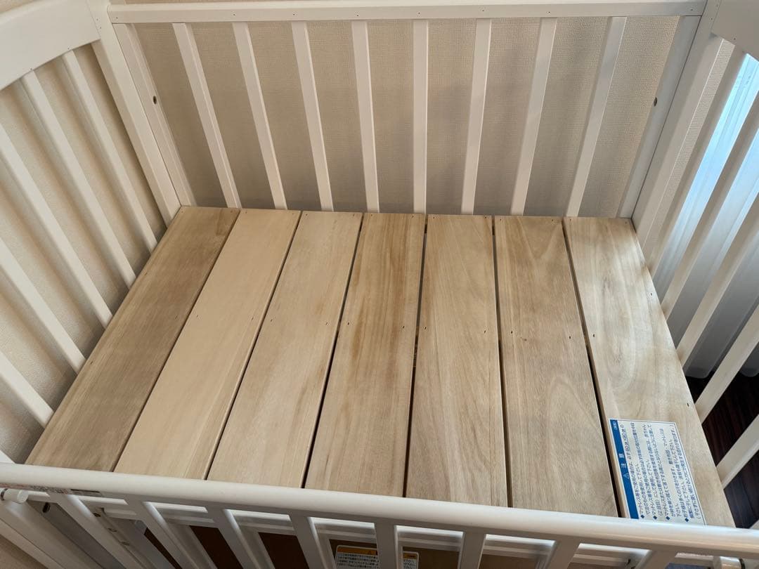 【美品】KATOJI ミニベビーベッド　ホワイト　木製　カトージ