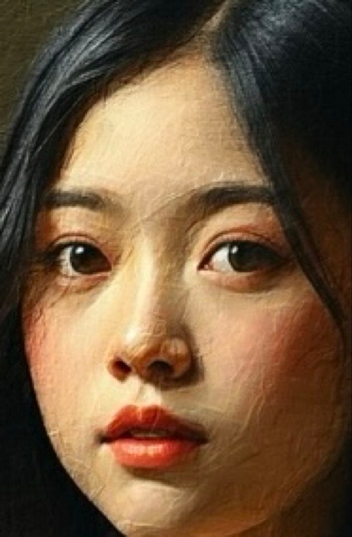 【油絵風の絵画作品】美しい女性をモデルにした現代アート作品