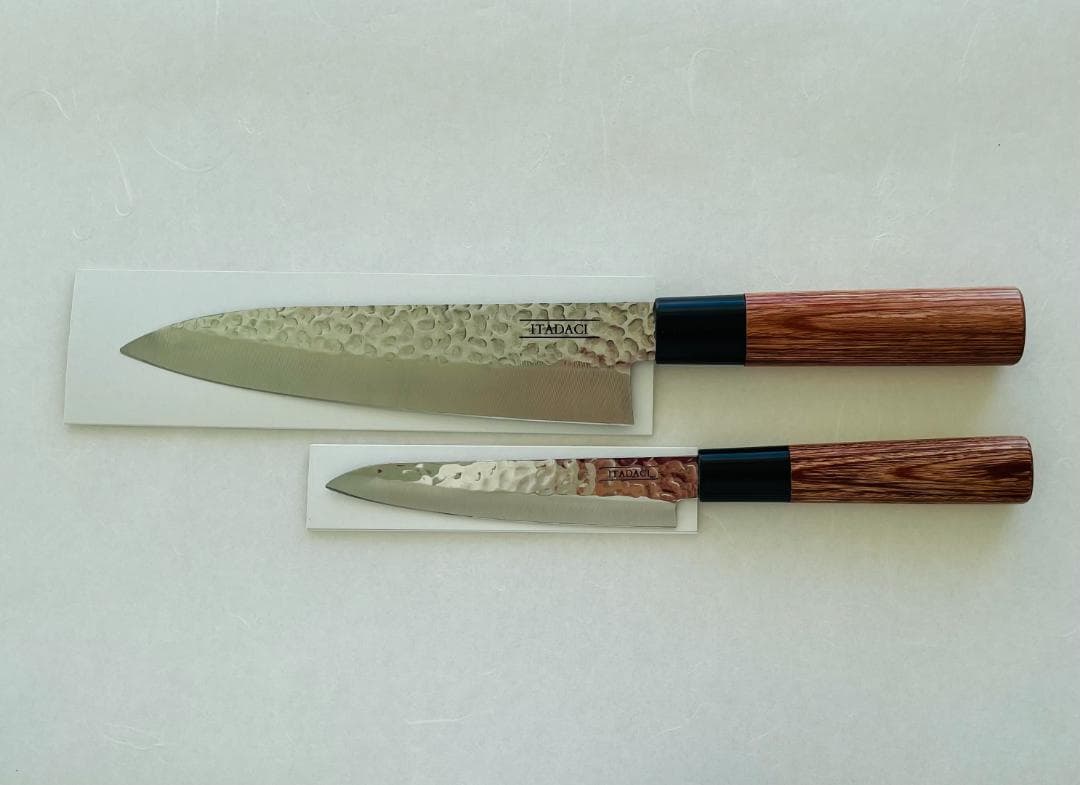 【牛刀＆ペティナイフ】槌目包丁　ITADACI　岐阜・関市【最強2本セット】