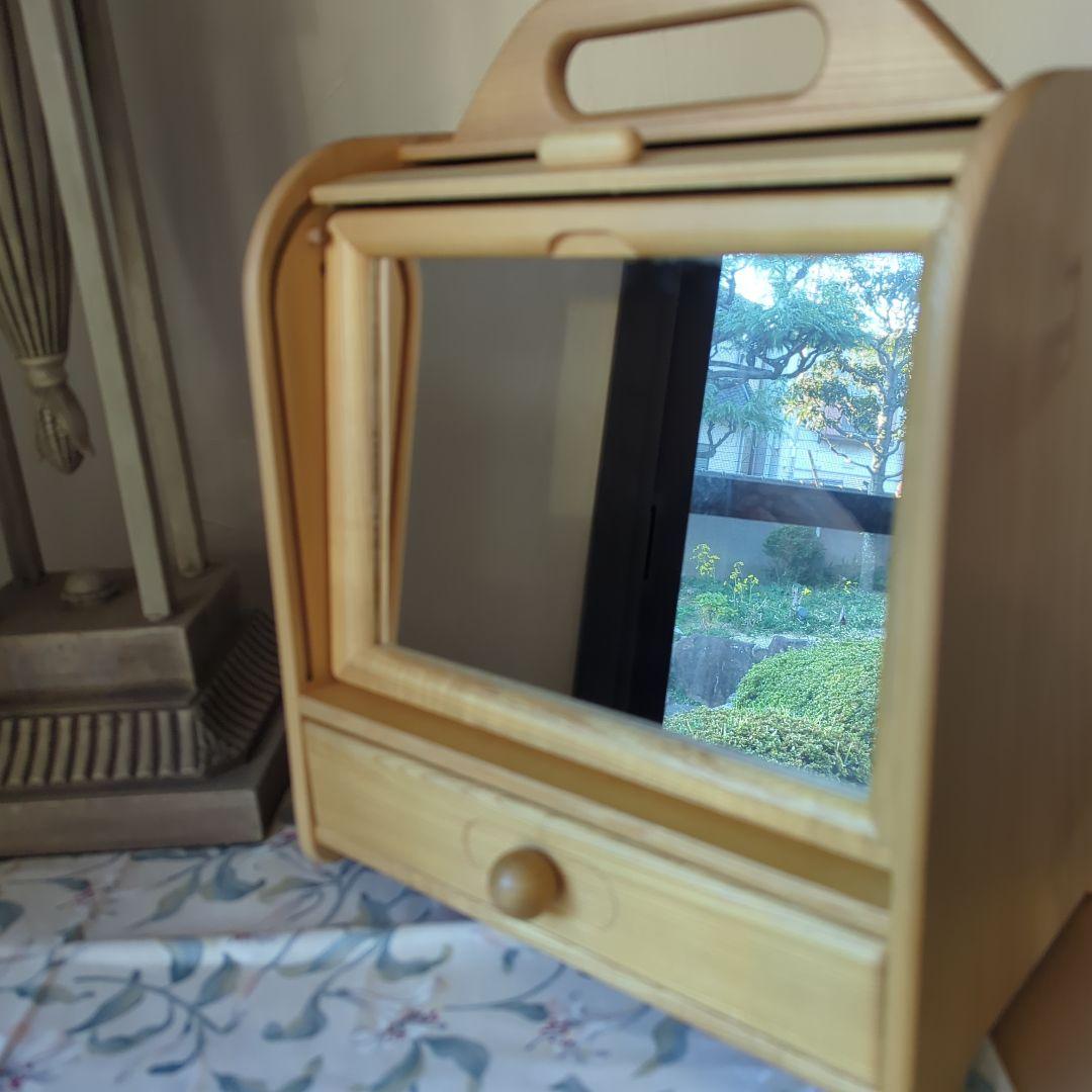 木製蛇腹コスメボックス　木箱収納　メイクボックス　化粧箱　小物入れナチュラル