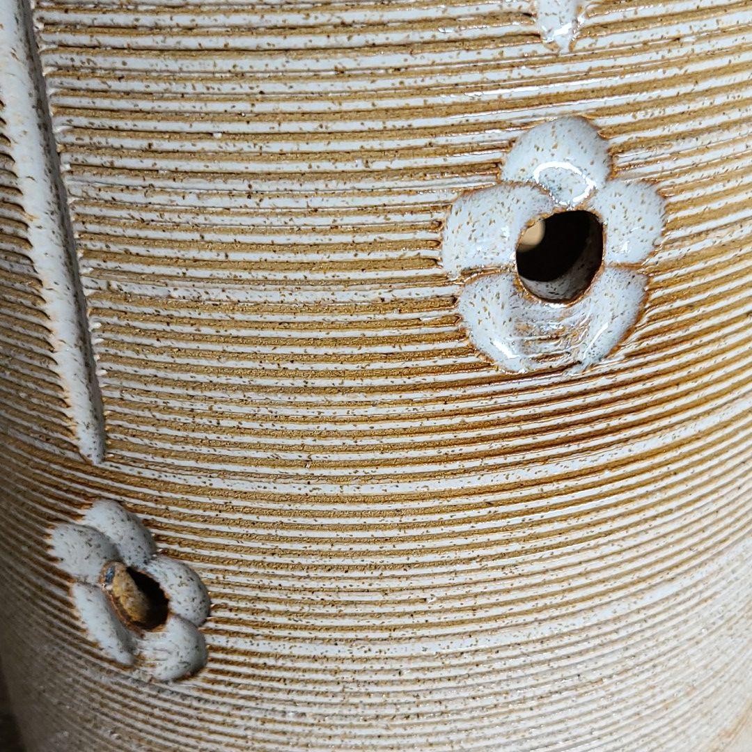 信楽焼傘立て  花紋  高さ４７cm