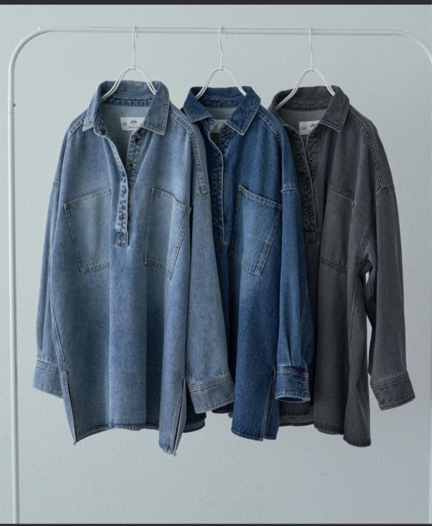 新品未開封⭐︎PUAL CE CIN⭐︎ヴィンテージライク デニムチュニックシャツ
